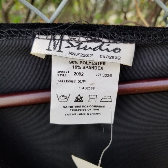 NWT M Studio vintage long black velvet front tie cardigan S - Picture 3 of 7